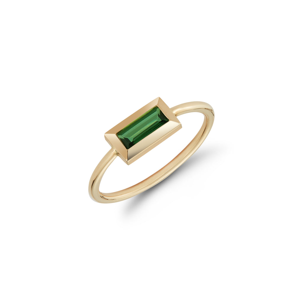 Small Baguette Ring- Green Tourmaline