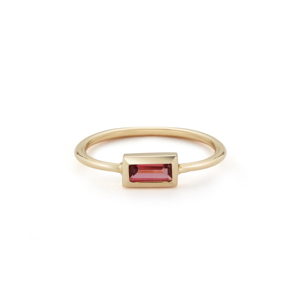 Small Baguette Ring- Pink Tourmaline