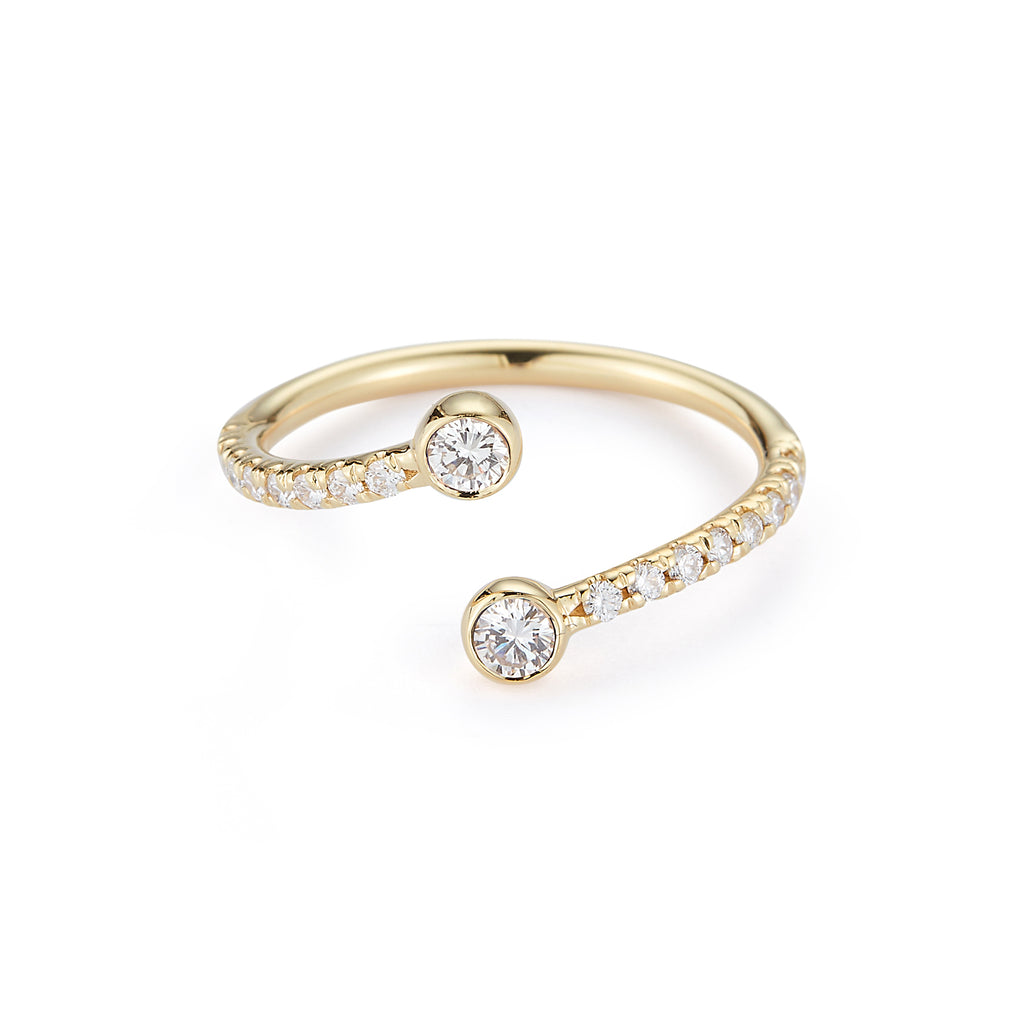 Diamond Wrap Ring with Pave Band